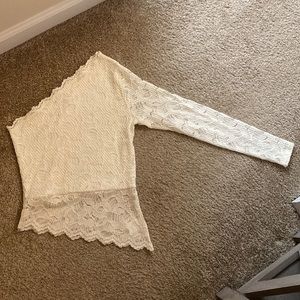 One shoulder lace top